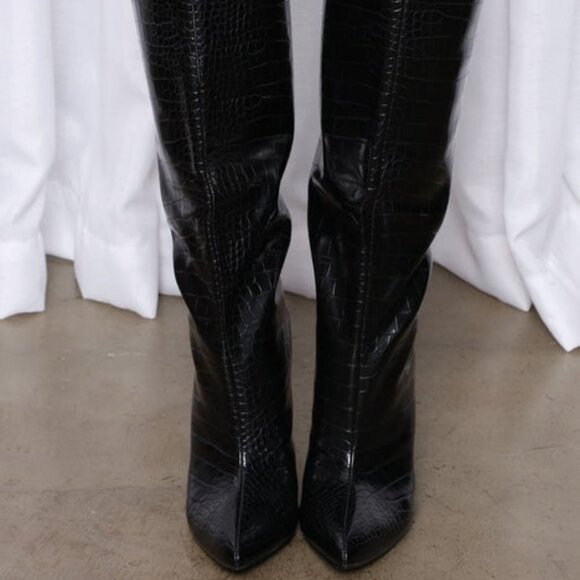 GETTING STRAIGHT TO THE POINT Knee High Boots - Black ( BRAND NEW !!! ) - Picture 4 of 6
